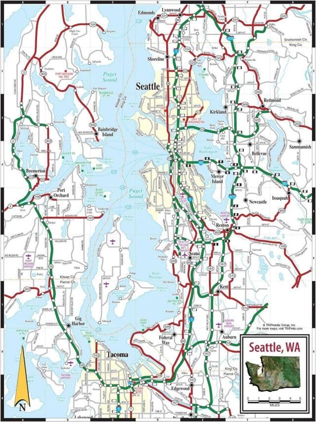Mappa delle strade di Seattle