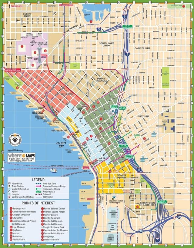 Mappa turistica di Seattle