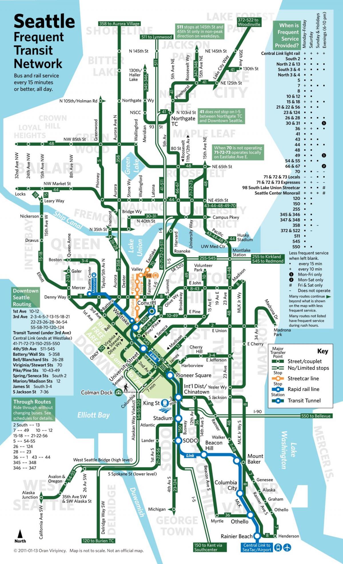 Mappa della stazione degli autobus di Seattle
