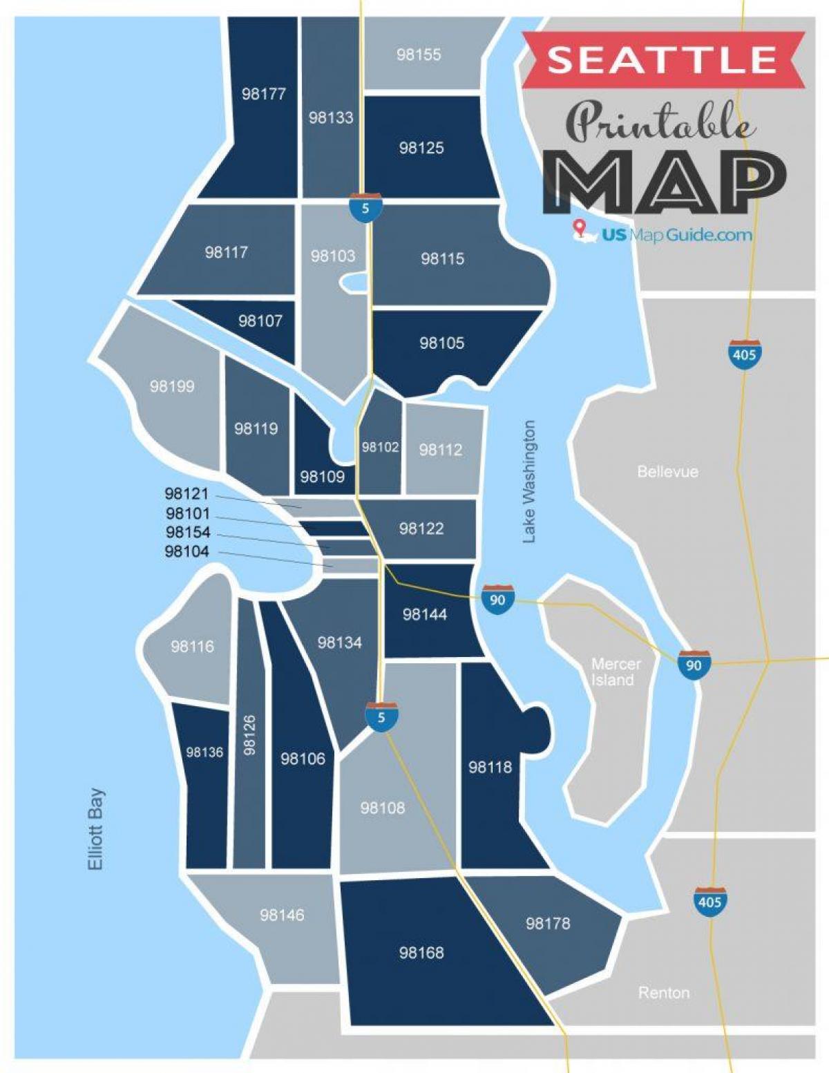 Mappa dei codici postali di Seattle