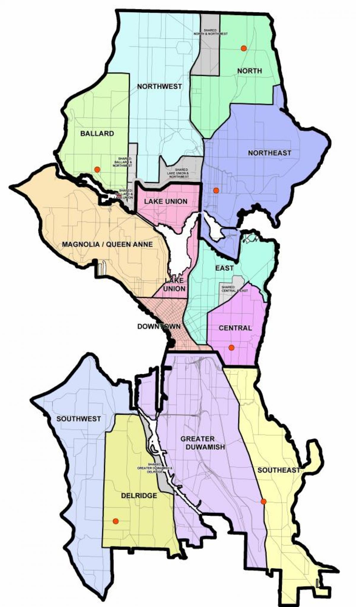 Mappa del distretto di Seattle