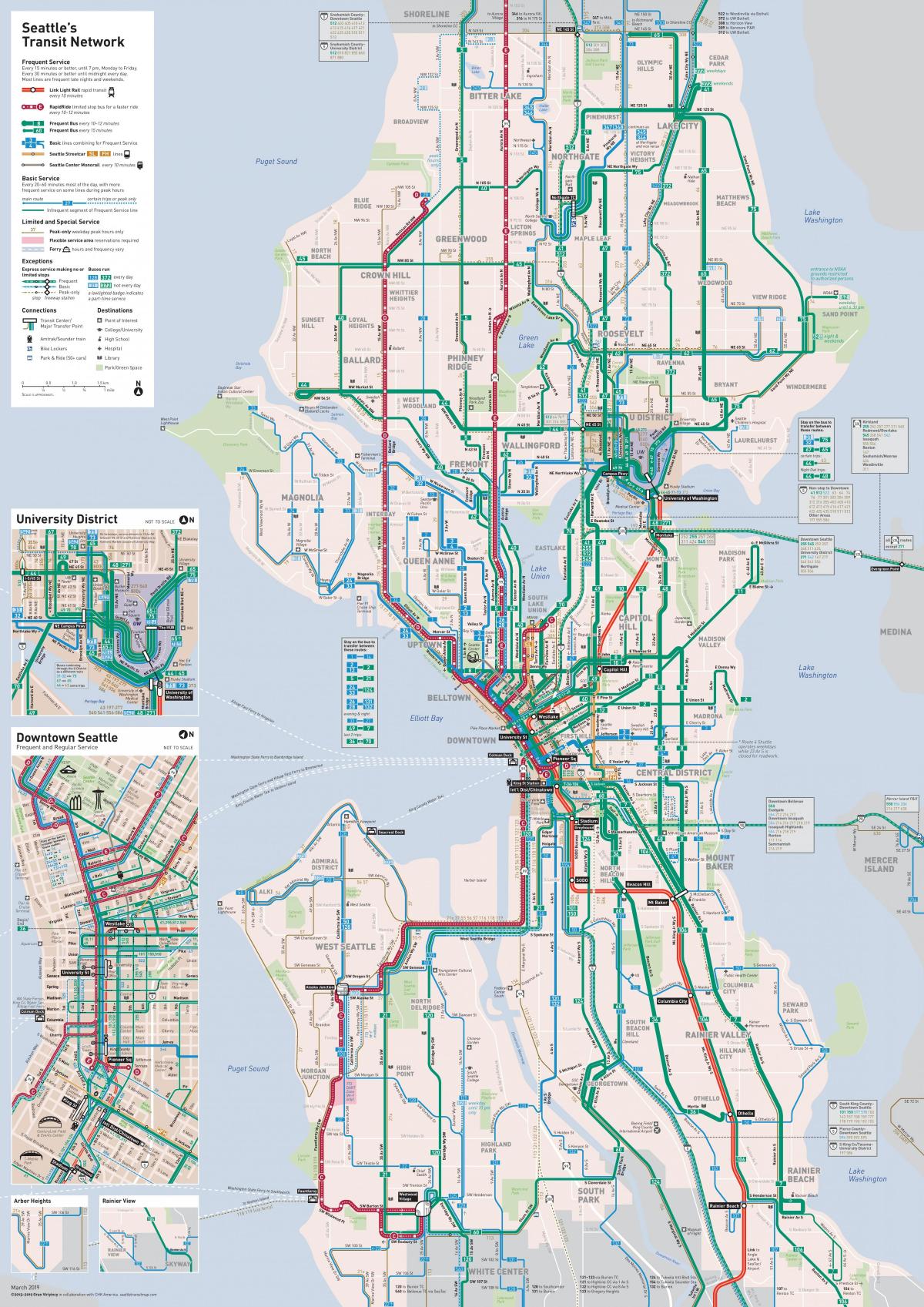 Mappa dei trasporti di Seattle
