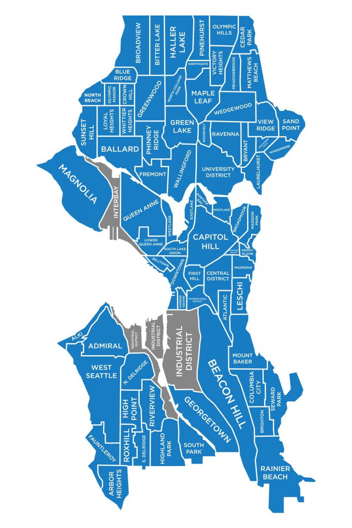 Mappa dei quartieri di Seattle